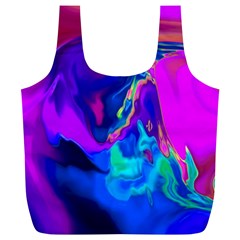 The Perfect Wave Pink Blue Red Cyan Full Print Recycle Bags (l)  by EDDArt