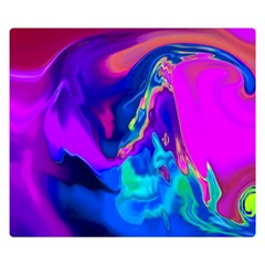 The Perfect Wave Pink Blue Red Cyan Double Sided Flano Blanket (small)  by EDDArt