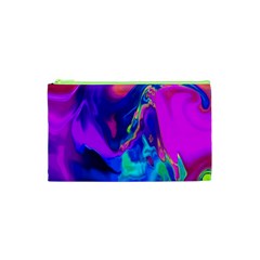 The Perfect Wave Pink Blue Red Cyan Cosmetic Bag (xs) by EDDArt