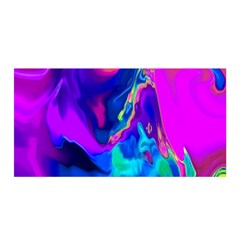 The Perfect Wave Pink Blue Red Cyan Satin Wrap by EDDArt