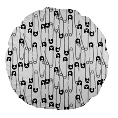 Safety Pin Pattern Large 18  Premium Round Cushions by kostolom3000shop