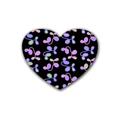 Purple Garden Rubber Coaster (heart)  by Valentinaart