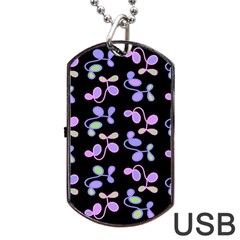 Purple Garden Dog Tag Usb Flash (one Side) by Valentinaart