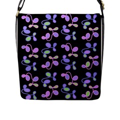 Purple Garden Flap Messenger Bag (l)  by Valentinaart