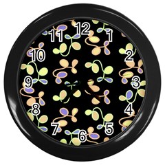 Magical Garden Wall Clocks (black) by Valentinaart