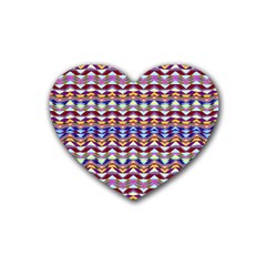 Ethnic Colorful Pattern Rubber Coaster (heart)  by dflcprints