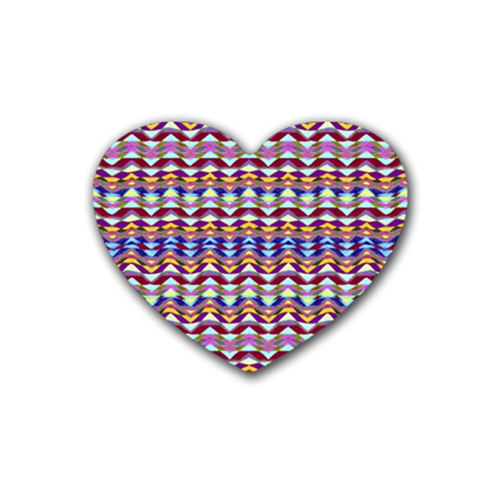 Ethnic Colorful Pattern Heart Coaster (4 pack) 