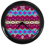 Rhombus and ovals chains                                                                                                               			Wall Clock (Black) Front