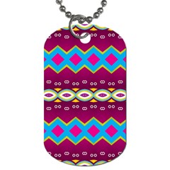 Rhombus And Ovals Chains                                                                                                               			dog Tag (one Side) by LalyLauraFLM