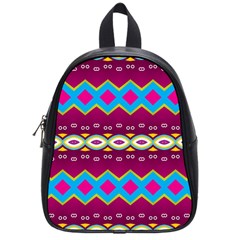 Rhombus And Ovals Chains                                                                                                               			school Bag (small) by LalyLauraFLM