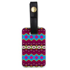 Rhombus And Ovals Chains                                                                                                               			luggage Tag (one Side) by LalyLauraFLM