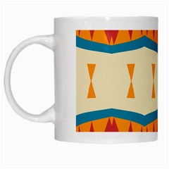 Mirrored Shapes In Retro Colors                                                                                                                 White Mug by LalyLauraFLM