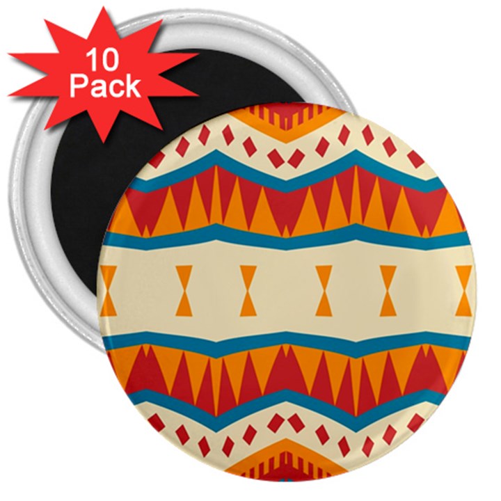 Mirrored shapes in retro colors                                                                                                                 			3  Magnet (10 pack)