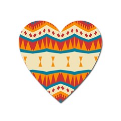 Mirrored Shapes In Retro Colors                                                                                                                 			magnet (heart) by LalyLauraFLM