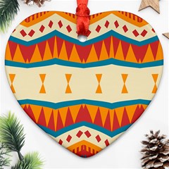 Mirrored Shapes In Retro Colors                                                                                                                 			ornament (heart)