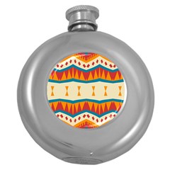 Mirrored Shapes In Retro Colors                                                                                                                 			hip Flask (5 Oz) by LalyLauraFLM