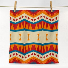 Mirrored Shapes In Retro Colors                                                                                                                 			face Towel by LalyLauraFLM