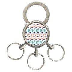 Shapes And Waves                                                                                                                  			3-ring Key Chain by LalyLauraFLM