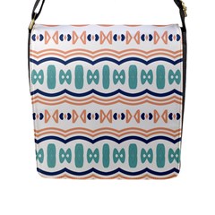 Shapes And Waves                                                                                                                  			flap Closure Messenger Bag (l) by LalyLauraFLM