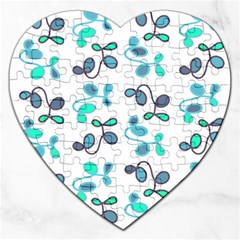 Blue Garden Jigsaw Puzzle (heart) by Valentinaart