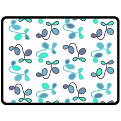 Blue Garden Fleece Blanket (large)  by Valentinaart