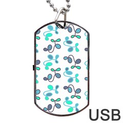 Blue Garden Dog Tag Usb Flash (one Side) by Valentinaart