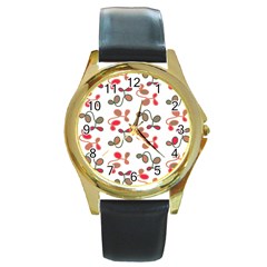 Simple Garden Round Gold Metal Watch by Valentinaart