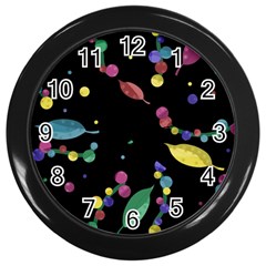 Space Garden Wall Clocks (black) by Valentinaart