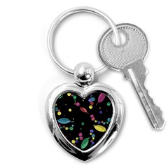 Space Garden Key Chains (heart)  by Valentinaart