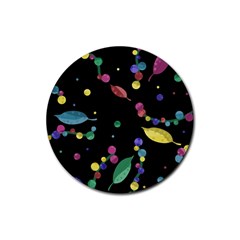 Space Garden Rubber Coaster (round)  by Valentinaart