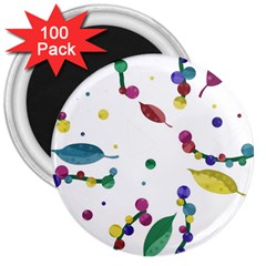 Abstract Floral Design 3  Magnets (100 Pack)