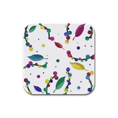 Abstract Floral Design Rubber Square Coaster (4 Pack)  by Valentinaart