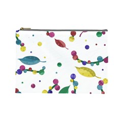 Abstract Floral Design Cosmetic Bag (large)  by Valentinaart