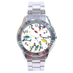 Abstract Floral Design Stainless Steel Analogue Watch by Valentinaart