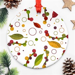 Adorable Floral Design Ornament (round)  by Valentinaart