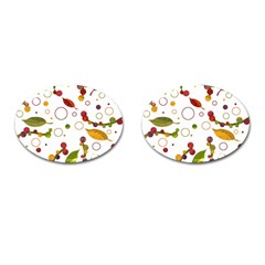 Adorable Floral Design Cufflinks (oval) by Valentinaart