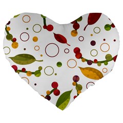 Adorable Floral Design Large 19  Premium Heart Shape Cushions by Valentinaart