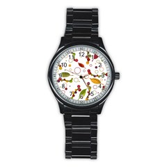 Adorable Floral Design Stainless Steel Round Watch by Valentinaart