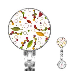 Adorable Floral Design Stainless Steel Nurses Watch by Valentinaart