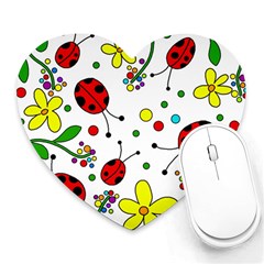 Ladybugs Heart Mousepads by Valentinaart