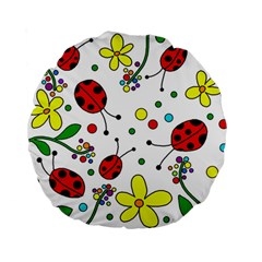 Ladybugs Standard 15  Premium Round Cushions by Valentinaart