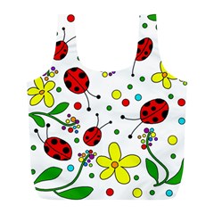 Ladybugs Full Print Recycle Bags (l)  by Valentinaart