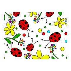 Ladybugs Double Sided Flano Blanket (mini)  by Valentinaart