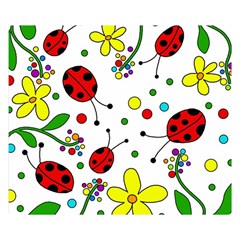 Ladybugs Double Sided Flano Blanket (small)  by Valentinaart