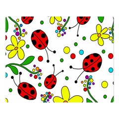 Ladybugs Double Sided Flano Blanket (large)  by Valentinaart