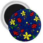 Ladybugs - blue 3  Magnets Front