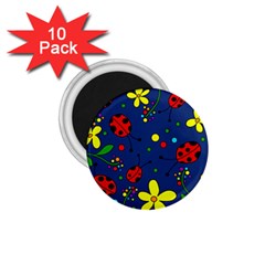 Ladybugs - Blue 1 75  Magnets (10 Pack)  by Valentinaart