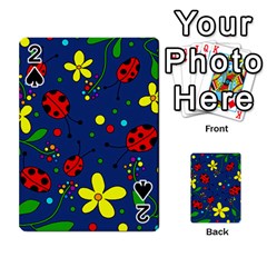 Ladybugs - Blue Playing Cards 54 Designs  by Valentinaart