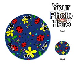 Ladybugs - Blue Playing Cards 54 (round) 