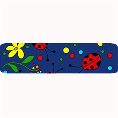 Ladybugs - Blue Large Bar Mats by Valentinaart